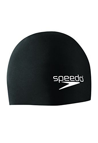 Speedo Unisex-Adult Swim Cap Silicone Elastomeric, Black