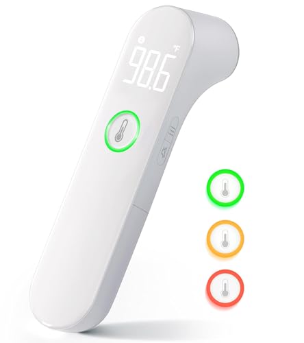 No-Touch Forehead Thermometer for Adults and Kids, Accurate Readings, Fever Alarm, Mute Mode, 35 Memories, Lifetime Support, FSA HSA Eligible - Take Quick Temperatures Easily