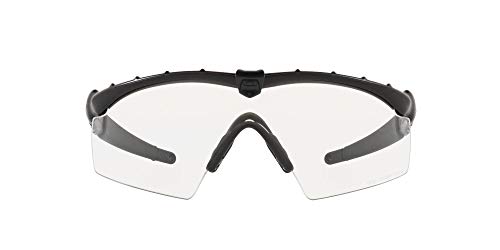 Oakley Men's OO9047 Ballistic M Frame 2.0 Strike Rectangular Sunglasses, Matte Black/Clear, 33 mm