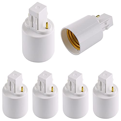 PHITUODA 4pcs Gx23 to E26/E27 Socket Adapter, Gx23 to E27 Lamp Base Holder, 2 Pin Bulb Base Converter LED Accessories