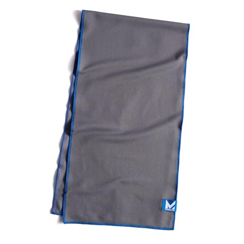 Mission Max Plus Cooling Towel, Mission Blue/Alloy - Soft, Durable Microfiber - Cools Up to 3 Hours - UPF 50 Sun Protection - Machine Washable