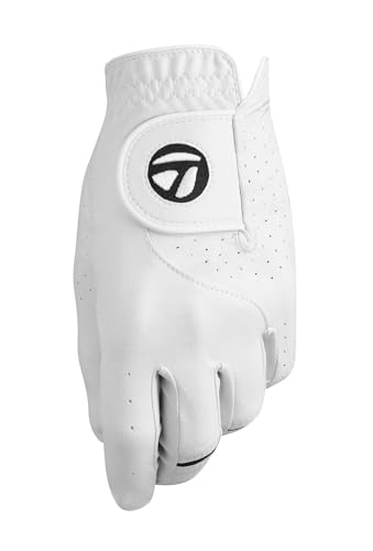 TaylorMade Stratus Tech Glove (White, Left Hand, Large), White(Large, Worn on Left Hand)