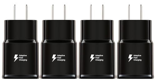 Samsung Adaptive Fast Charging Adapter Quick Charge Charging Block Wall Charger Plug Compatible Samsung Galaxy S24/S24 Ultra/S23/S23 Ultra/S22/S21/S20/S10/S9/S8/S7/S6 Edge/Note 10 9 8/LG(4-Pack)
