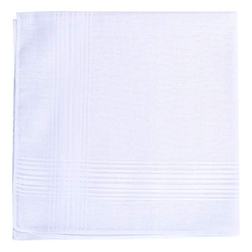 Imperial Men's Fine Cotton Handkerchiefs White Pack of 6 Hankies 100% Cotton