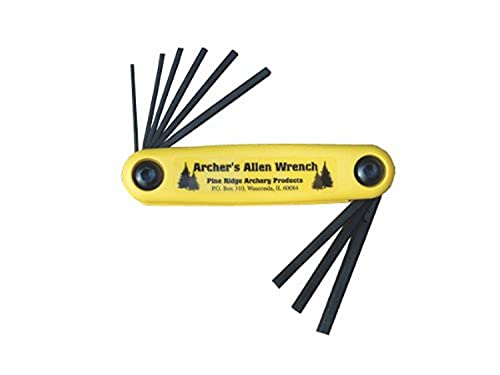 Pine Ridge Archery Allen Wrench Set XL, Universal Multi Wrench, Foldable Wrench, Repairing Tool, Yellow
