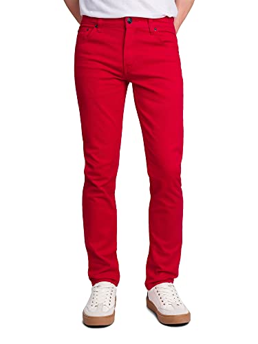 VICTORIOUS Men's Skinny Fit Color Stretch Jeans DL937 - Red - 32/32