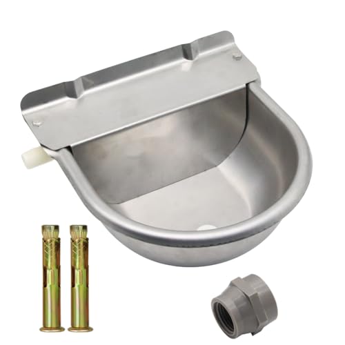 Automatic Horse Waterer Upgraded Livestock Water Bowl Stainless Steel Trough for Cattle Cow Pig Sheep Pet Dog
