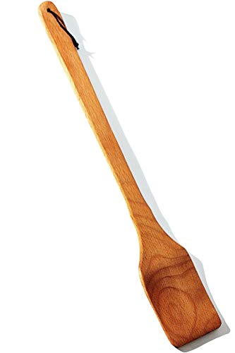 ECOSALL Large Wooden Spoon - 18-inch Heavy Duty Cajun Stir Paddle for Cooking in Big Pots & Wall Décor - Big Spoon For Brewing, Grill, Mixing, Stirring - Solid Natural Hard Wood Long Spatula.