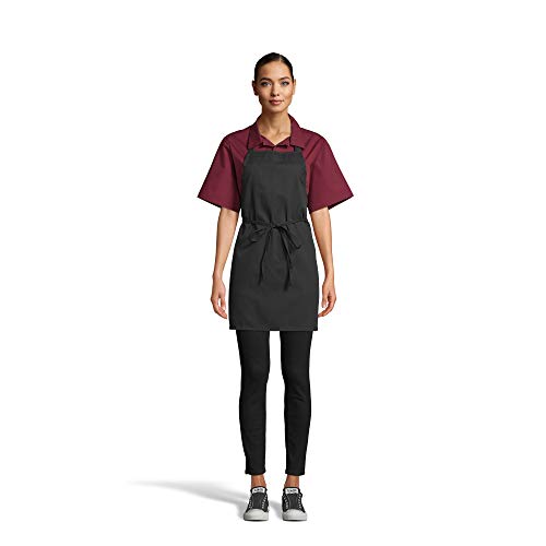 Uncommon Threads womens Adjustable No Pocket Restaurant Bib Apron, Black, One Size US