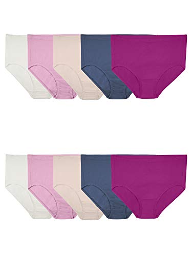 Fruit of the Loom Women's Underwear Breathable Panties (Regular & Plus, Plus Size Brief-Cotton Mesh-10 Pack, 13