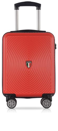 TUCCI Italy INCRESPARE ABS 17' Carry On Luggage Suitcase (Red)