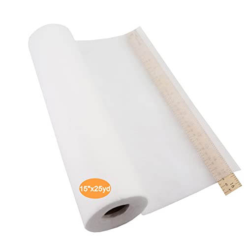 New brothread No Show Mesh Machine Embroidery Stabilizer Backing 15' x 25 Yd roll - Light Weight 1.8 oz - Cut into Variable Sizes for Machine Embroidery and Hand Sewing