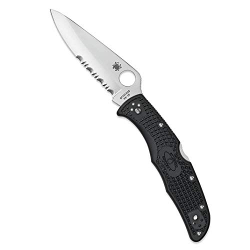 Spyderco Endura 4 Lightweight Signature Knife with 3.80' VG-10 Steel Blade and FRN Handle - CombinationEdge - C10PSBK