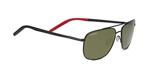 Serengeti Tellaro Sunglasses (Shiny Black/Black/Red -Polarized 555nm)