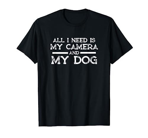 Photographer Gift Funny Photography Fan Camera and dog Shirt T-Shirt