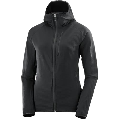 Salomon Women's Standard Midlayer Jacket Hoodie, DEEP Black Medium