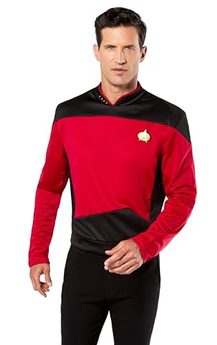Rubie's mens Star Trek the Next Generation Deluxe Commander Picard Adult Shirt Costume Top, Black,red, Large US