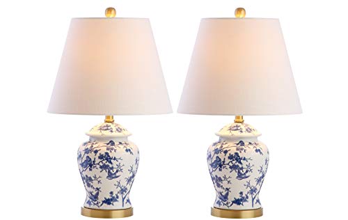 JONATHAN Y JYL3005A-SET2 Set of 2 Table Lamps Penelope 22' Chinoiserie Classic,Cottage,Traditional,for Bedroom, Living Room, Office, College Dorm, Coffee Table, Bookcase, Blue/White