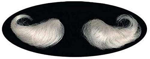 Santa Claus Eyebrows Authentic Natural #32 - Halco Synthetic Teviron Fiber Bushy Facial Hair White Eye Brow Accessory