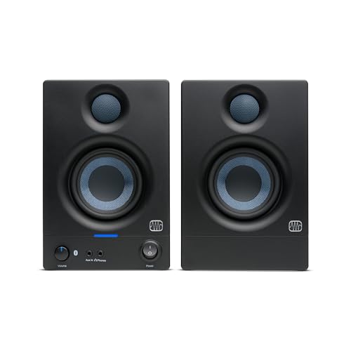 PreSonus Eris 3.5BT Bluetooth Studio Monitors, Pair — Powered, Active Monitor Speakers for Desktop, Turntable, Record Player, Bookshelf, DJ Speakers