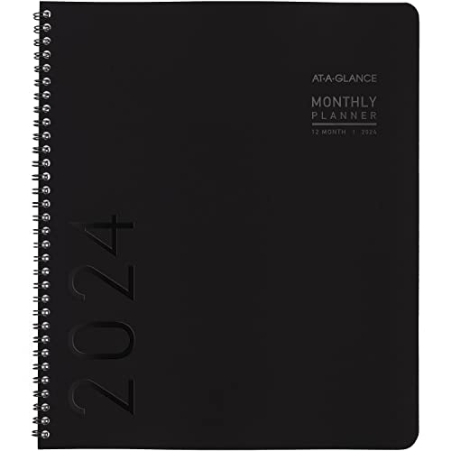 AT-A-GLANCE 2024 Monthly Planner, 9' x 11', Large, Contemporary Lite, Black (7026XL0524)