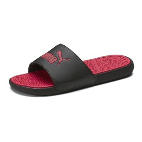 PUMA Men's COOL CAT 2.0 Slide Sandals, PUMA Black-PUMA Red-PUMA Red, 11