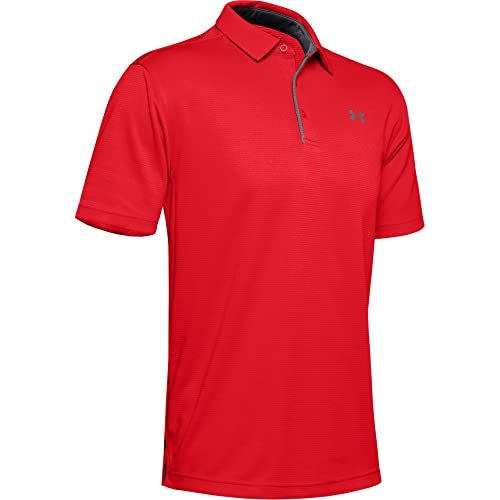 Under Armour Men's Tech Golf Polo , Red (600)/Graphite , Large