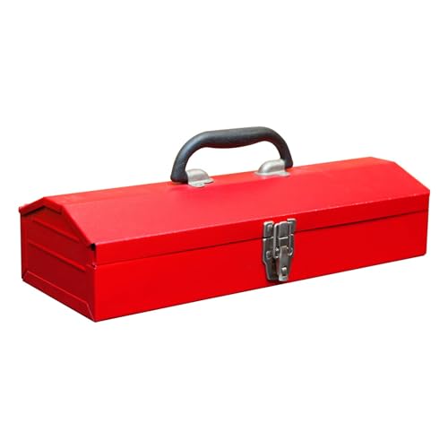 BIG RED TB102-1 Torin Portable Steel Tool Box: 16' Hip Roof Style with Metal Latch Closure, Red