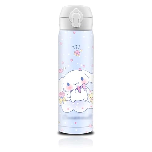 G-Ahora Anime Water Bottle,Kawaii Anime Water Bottle Cup,Reusable Water Bottle for Girls 500ml (Cinnam)