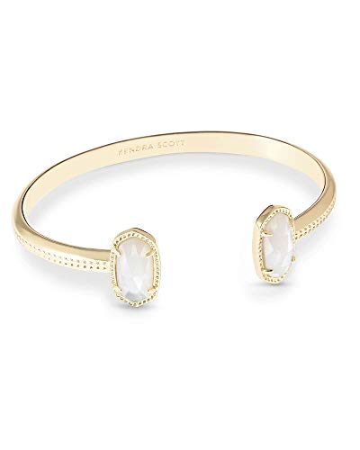 Kendra Scott Elton Cuff Bracelet for Women, Fashion Jewelry, 14k Gold-Plated, Ivory Mother of Pearl