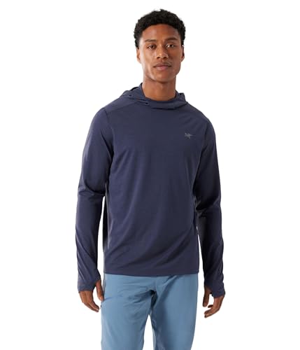 Arc'teryx Cormac Hoody Men's | UPF 40+ Hoody for High-Output Activities | Black Sapphire Heather, Medium
