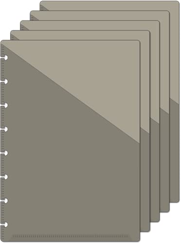 Eleven Discs Junior Pocket Dividers for Discbound Notebooks fits Circa, Arc, TUL (Black Semi-Transparent, Set of 5)