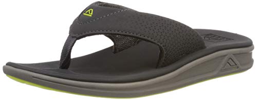 Reef Men's Sandals Rover, Water-Friendly Men's Sandal With Maximum Durability and Comfort, Waterproof, Grey/Lime, 8