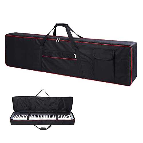 88 Key Keyboard Case Carrying Piano Cover, Keyboard Gig Bag with 2-Pocket Keyboard Bag,600D Durable Oxford Inside Padded Full Coverage Dust for Protect Digital Piano Covers 88 keys 53.5'x11.4'x5.5'…