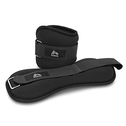 RBX 2lb Ankle and Wrist Weights for Women and Men - Velcro Straps, Made for Jogging, Walking, Resistance Training, and Physical Therapy (Set of 2) - Soft Touch Material