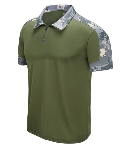 ZITY Tactical Shirts for Men Military Golf Shirts Short Sleeve with Collars Army T-Shirt