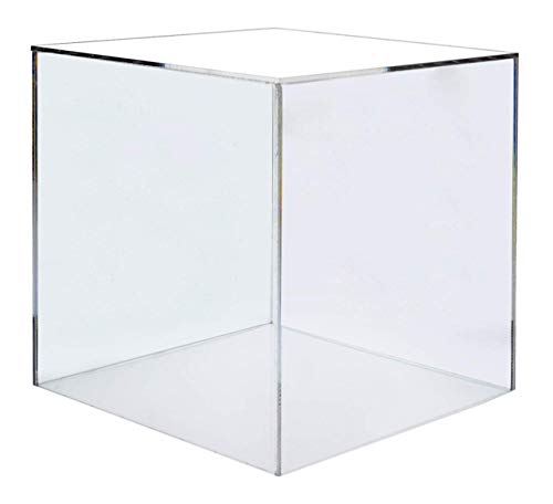 9 Inch Acrylic Display Riser Box with One Open Side No Lid Versatile Clear Square Lucite Retail Product Platform and Merchandise Storage Bin No Assembly by Marketing Holders