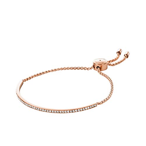 Michael Kors Stainless Steel and Pavé Crystal Chain Bracelet for Women, Color: Rose Gold (Model: MKJ4132791)