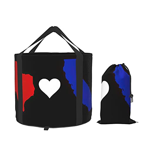 California Texan Long Distance Friendship Collapsible Bucket,Portable Folding Bucket Water Container Fishing Bucket with Carrying Bag for Indoor Outdoor Cooking Picnic Camping Hiking Traveling