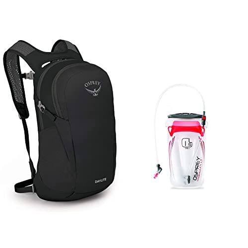Osprey Daylite Daypack, Multi, O/S & Hydraulics LT Lightweight Water Reservoir/Hydration Bladder (1.5-2.5 Liters) Red