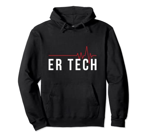 Emergency Room Tech ER Technician Heartbeat Pullover Hoodie