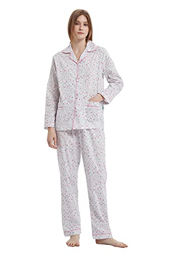 GLOBAL Womens Pajama Set Short Sleeve PJs for Women cotton Pajamas Summer Sleepwear