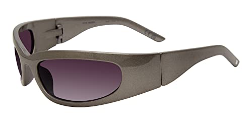 Steve Madden Women's Female Sunglasses Style Anderson Rectangular, Silver/Smoke Gradient, 62mm, 24mm