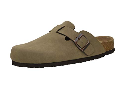 CUSHIONAIRE Women's Hana Cork Footbed Clog with +Comfort, Wide Widths Available, Brown 8.5