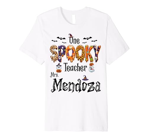 One Spooky Teacher Mrs Mendoza Teacher Outfit Halloween Cute Premium T-Shirt