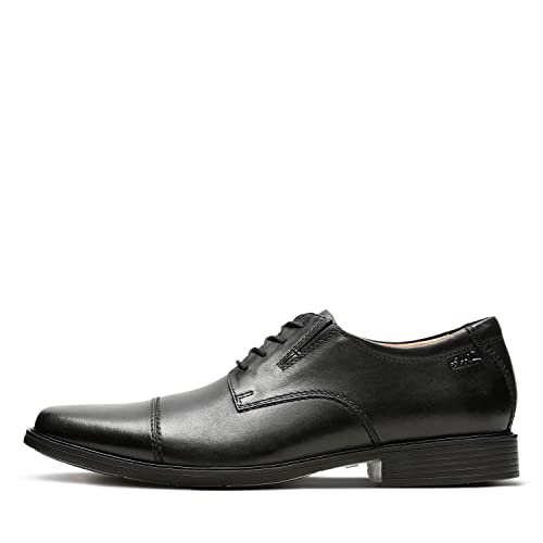 Clarks Men's Tilden Cap Oxford Shoe,Black Leather,12 M US