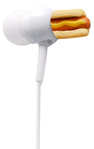 iHip IP-WACK-HD Wacky Ear Buds - Hot Dogs Brown/White (Discontinued by Manufacturer)
