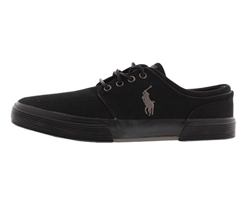 POLO RALPH LAUREN Men's Faxon Low, Black/Grey, 9 D US