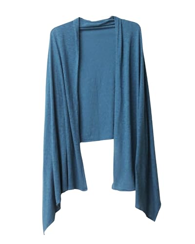 Pang Wangle Exquisite Wrap or Shawl in Soft Recycled Cotton | Can be used as a Scarf around the Shoulders or Head | Enhanced with Insect Shield Bug Repellent for Stylish Comfort, Teal