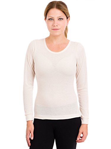 Indera Women's Performance Rib Knit Thermal Underwear Top with Silvadur, Nude, Medium